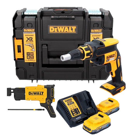 DeWalt DCF 620 E2T Akku Trockenbauschrauber 18 V 30 Nm Brushless + 2x Powerstack Akku 1,7 Ah + Ladegerät + TSTAK