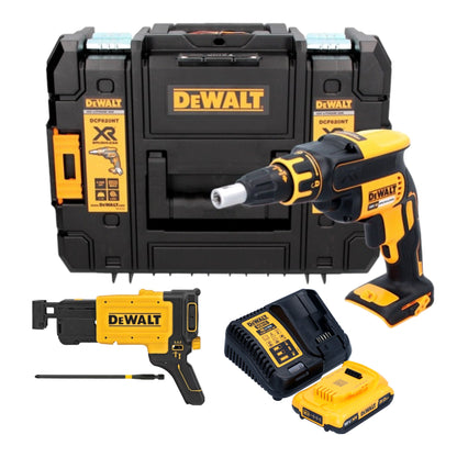 DeWalt DCF 620 D1T Akku Trockenbauschrauber 18 V 30 Nm Brushless + 1x Akku 2,0 Ah + Ladegerät + TSTAK