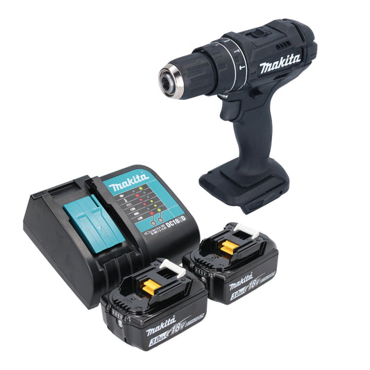 Makita DHP 482 SFB perceuse à percussion sans fil 18 V 62 Nm noir + 2x batteries 3,0 Ah + chargeur