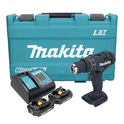 Makita DHP 482 SAKB perceuse à percussion sans fil 18 V 62 Nm noir + 2x batteries 2,0 Ah + chargeur + mallette