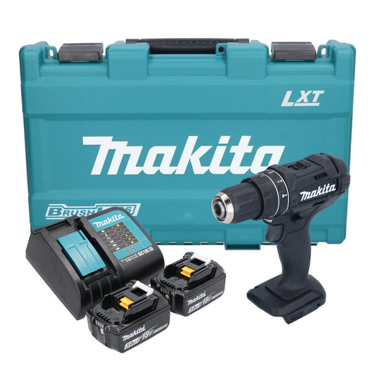 Makita DHP 482 SFKB perceuse à percussion sans fil 18 V 62 Nm noir + 2x batteries 3,0 Ah + chargeur + mallette