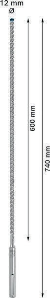 Marteau perforateur BOSCH Expert SDS max-8X Ø 12 mm longueur utile 600 mm longueur 740 mm (4000909889)