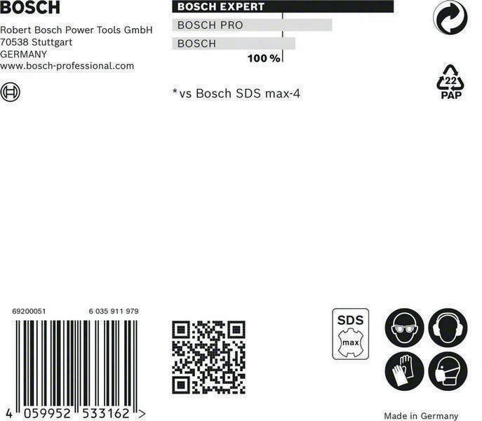 BOSCH Hammerbohrer Expert SDS max-8X Ø 25 mm Arbeits-L.600 mm L.720 mm ( 4000909915 )