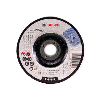 Bosch GWS 18 V-125 SC Akku Winkelschleifer 125mm brushless Solo in L-Boxx ( 06019G3400 ) + 25 x Bosch Trennscheibe für Metall - 115 x 22,23 mm, gekröpft ( 2608600221 ) - Toolbrothers