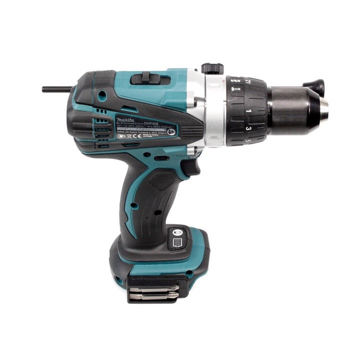 Makita DHP 458 RTJ Akku Schlagbohrschrauber 18V 91Nm im Makpac + 2x 5,0 Ah Akku + Ladegerät + Makita Bit & Bohrer-Set 100-teilig - Toolbrothers