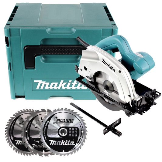 Makita 5604 R 950 Watt 165 mm Handkreissäge im Makpac inkl. 3x Kreissägeblatt für Holz - Toolbrothers