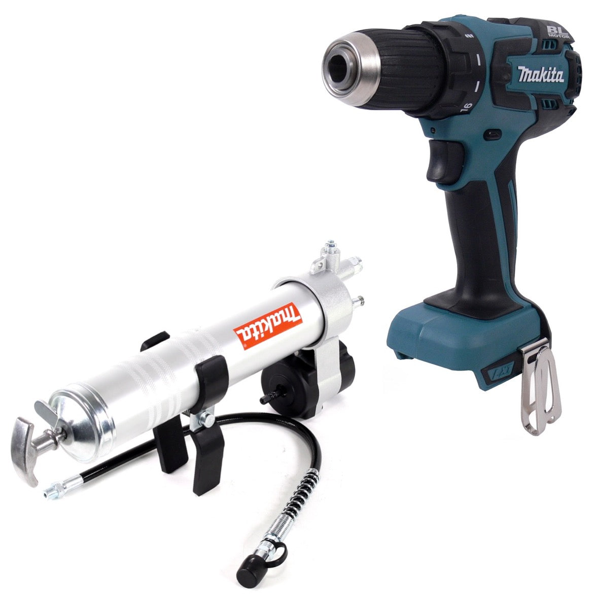 Makita DDF 459 Z 18 V Brushless Li-ion Akku Bohrschrauber Solo + Makita Fettpresse passend zu 1/4" Innensechskant Aufnahme - Toolbrothers