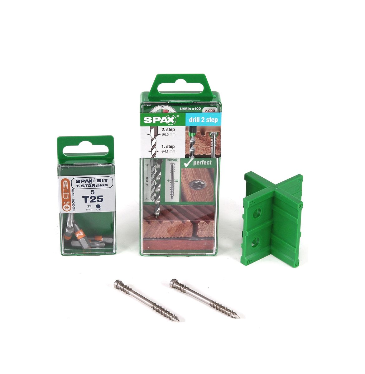 SPAX Green Box Terrasse 5 x 60 Schrauben Set Edelstahl 25-28 m² ( 5000009030009 ) Zylinderkopf Torx T-STAR plus T25 CUT - Toolbrothers