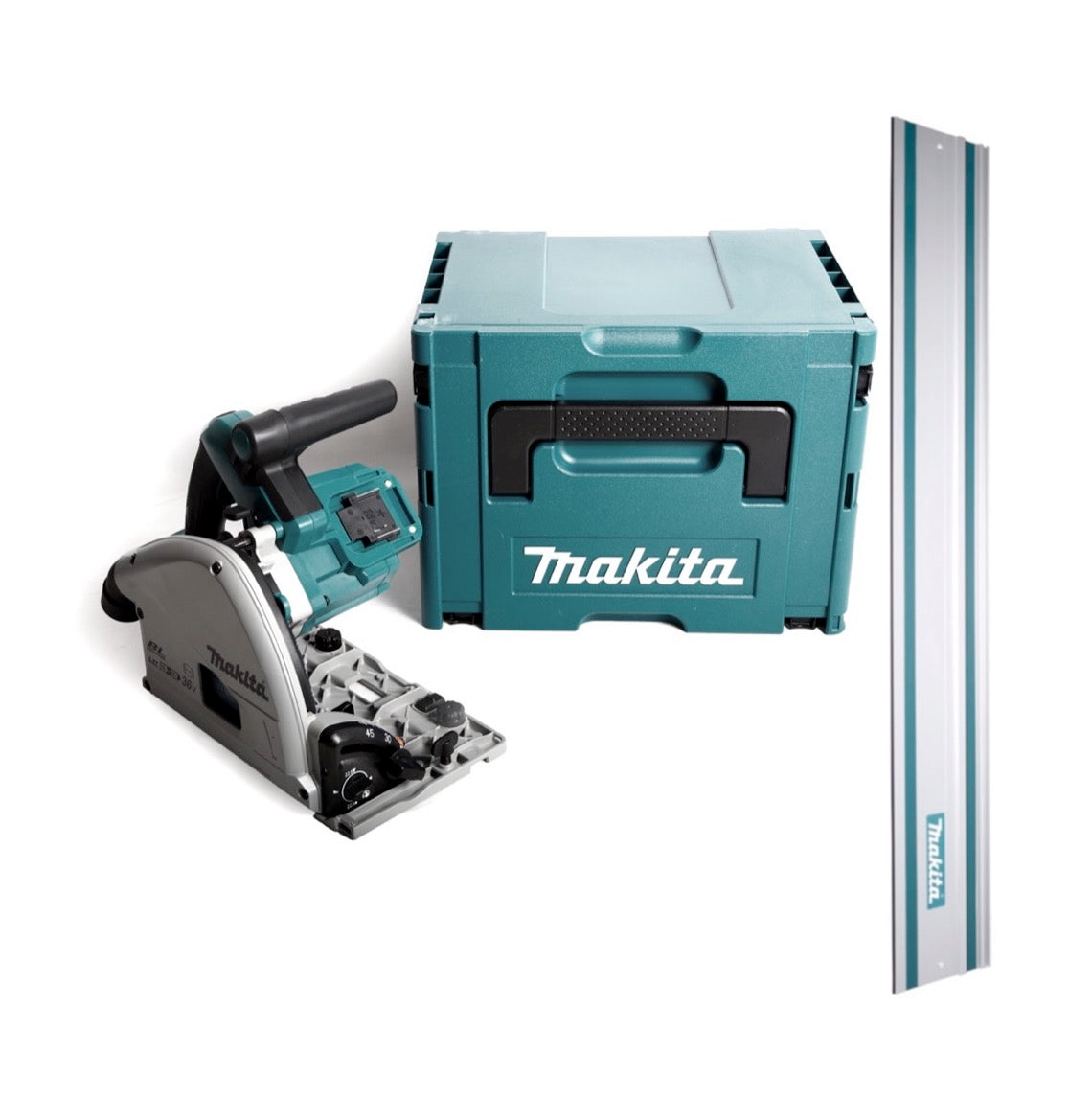 Makita DSP 600 ZJ Akku Tauchsäge 36V (2x18V) 165 mm Brushless + Führungsschiene + Makpac - ohne Akku, ohne Ladegerät - Toolbrothers