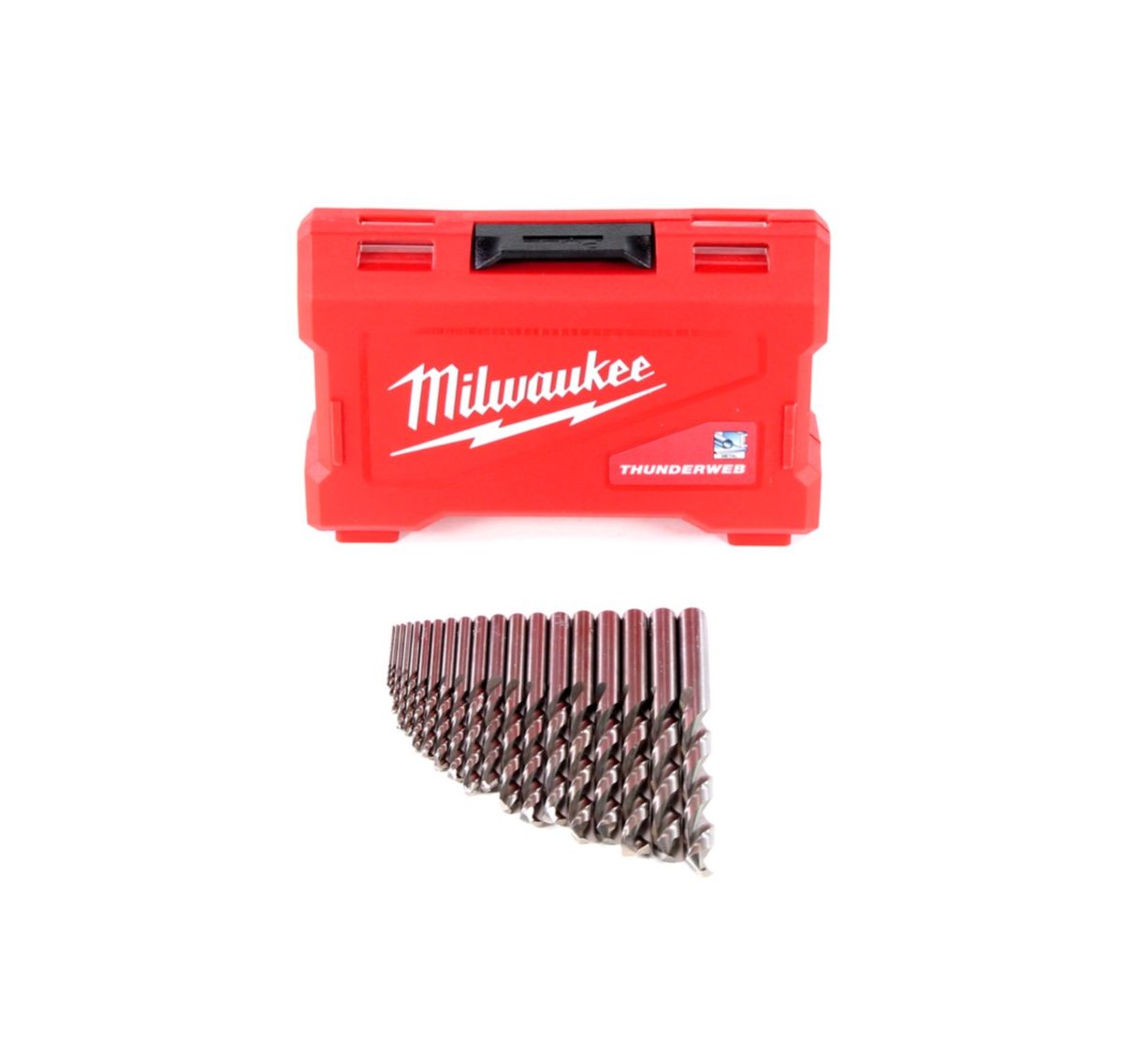 Milwaukee M18 BLDD 18 V Brushless Akku-Bohrschrauber Solo im Koffer + Milwaukee HSS-G Thunderweb Metallbohrer Kassette 19-teilig - ohne Akku, ohne Ladegerät - Toolbrothers