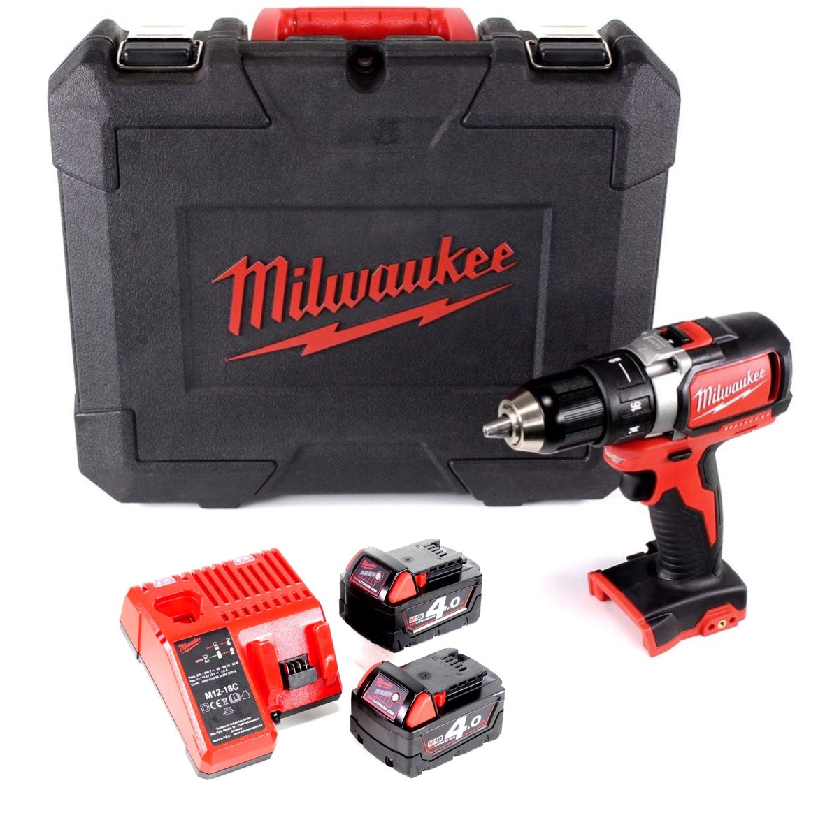 Milwaukee M18 BLDD 402 C 18 V Brushless Li-Ion Akku Bohrschrauber im Koffer + 2 x 4,0 Ah Akku + Ladegerät - Toolbrothers