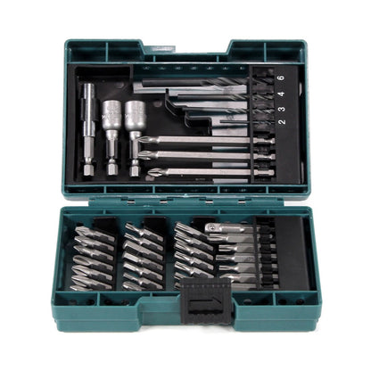 Makita DHP 482 SM1 Akku Schlagbohrschrauber 18 V 62Nm im Transportkoffer + 4,0 Ah Akku + Ladegerät + 38 tlg. Bit-Bohrer Set - Toolbrothers