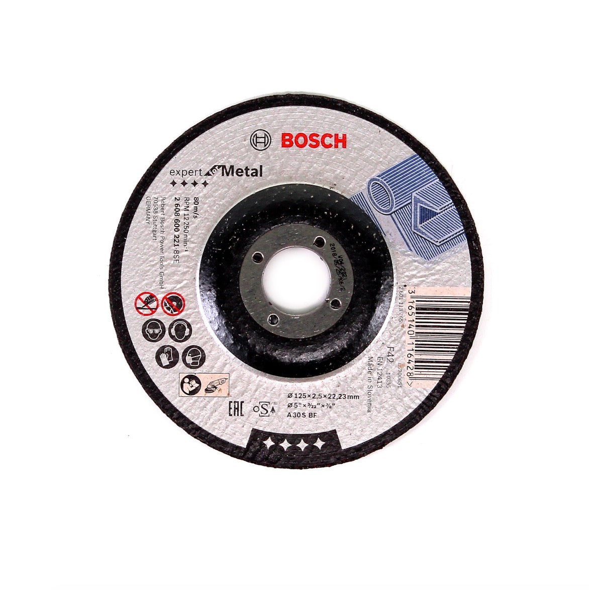 Bosch GWS 18-125 V-LI Akku Winkelschleifer 18V 125mm + L-Boxx (060193A308) + 25 x Bosch Trennscheibe für Metall, gekröpft (2608600221) - Toolbrothers