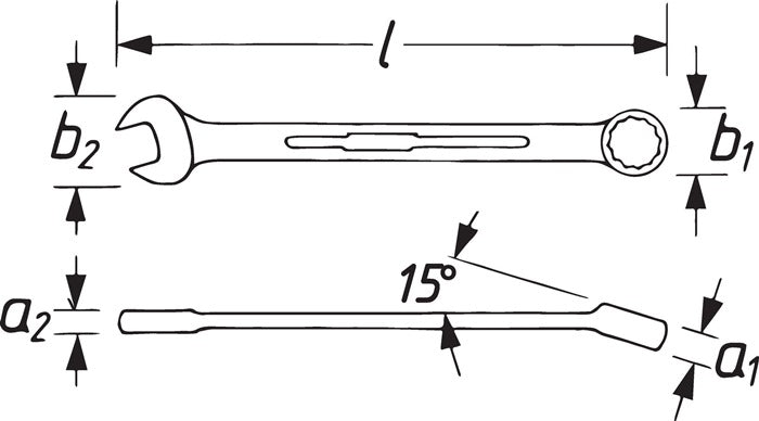 Clé mixte HAZET 600 LG SW 27 mm longueur 480 mm (8000465050)