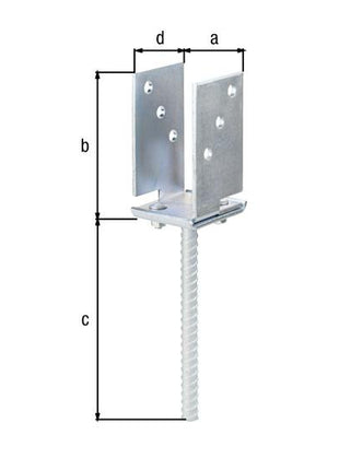 GAH Support de poteau en U ETA-10/0210 71 - 131x110x200x70mm ( 8002893477 )