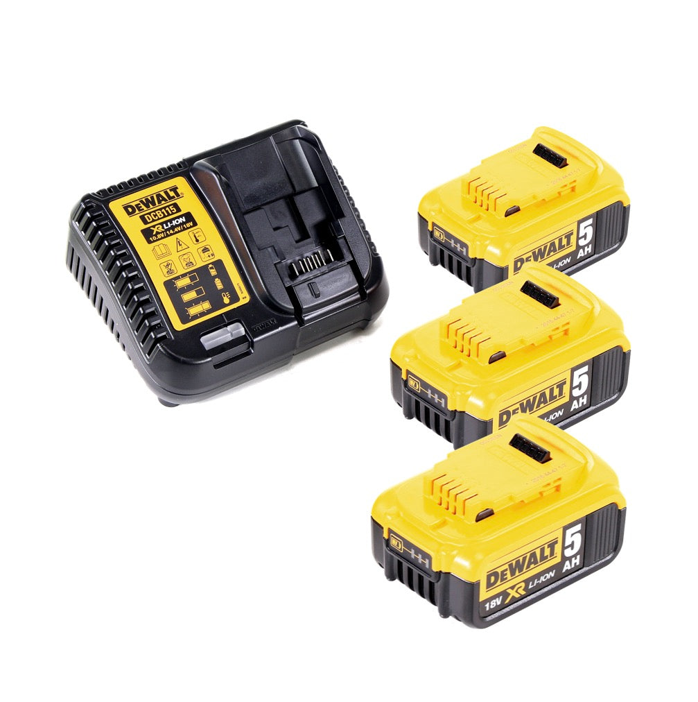 Dewalt DCB 115 P3 Akku Starter Set mit 3x DCB184 Akku 5,0Ah + 1x DCB 115 XR Ladegerät - Toolbrothers