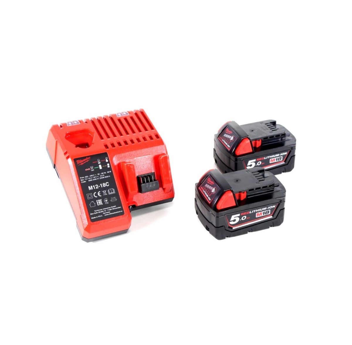 Milwaukee M18 VC2-502C Akku-Nass-/Trockensauger 18 V + 2x Akku 5,0 Ah + Ladegerät - Toolbrothers