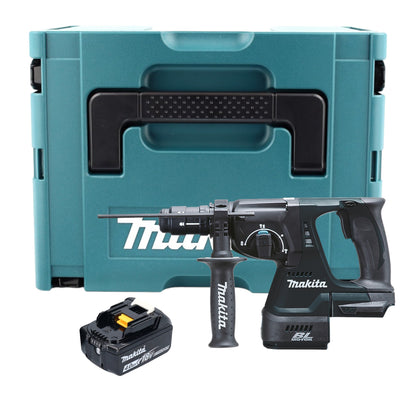 Makita DHR 243 M1J B marteau combiné à batterie 18 V 2,0 J SDS-Plus noir + 1x batterie 4,0 Ah + mandrin à changement rapide + Makpac - sans chargeur