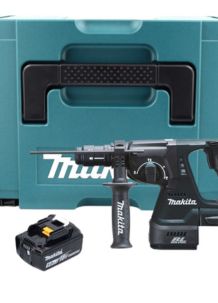 Makita DHR 243 T1J B marteau combiné à batterie 18 V 2,0 J SDS-Plus noir + 1x batterie 5,0 Ah + mandrin à changement rapide + Makpac - sans chargeur