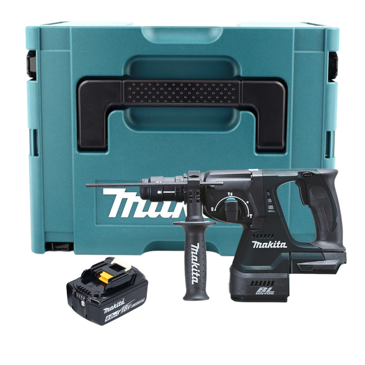 Makita DHR 243 G1J B marteau combiné à batterie 18 V 2,0 J SDS-Plus noir + 1x batterie 6,0 Ah + mandrin à changement rapide + Makpac - sans chargeur