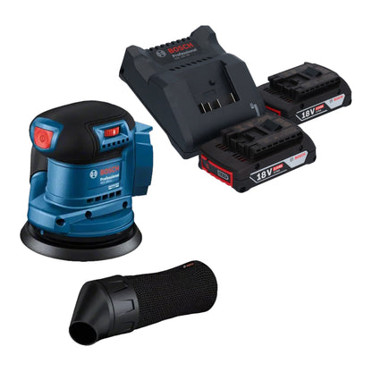 Bosch GEX 185-LI Professional Akku Exzenterschleifer 18 V 125 mm Brushless + 2x Akku 2,0 Ah + Ladegerät