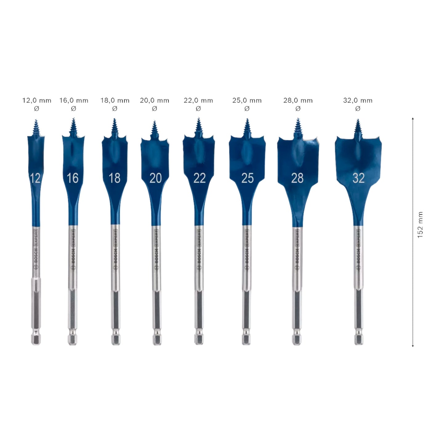 Bosch EXPERT SelfCut Speed Flachfräsbohrer Set 12 - 32 mm 8 tlg. ( 2608900335 ) für Holz