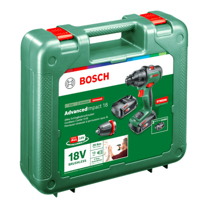 Perceuse à percussion sans fil Bosch Home AdvancedImpact 18 18 V 39 Nm (06039B5109) sans balai + 2x batteries 2,5 Ah + chargeur + mallette