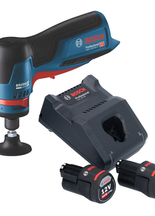 Bosch GWG 12V-50 S Meuleuse droite sans fil professionnelle 12 V 6 mm sans balais + 2 batteries 3,0 Ah + chargeur