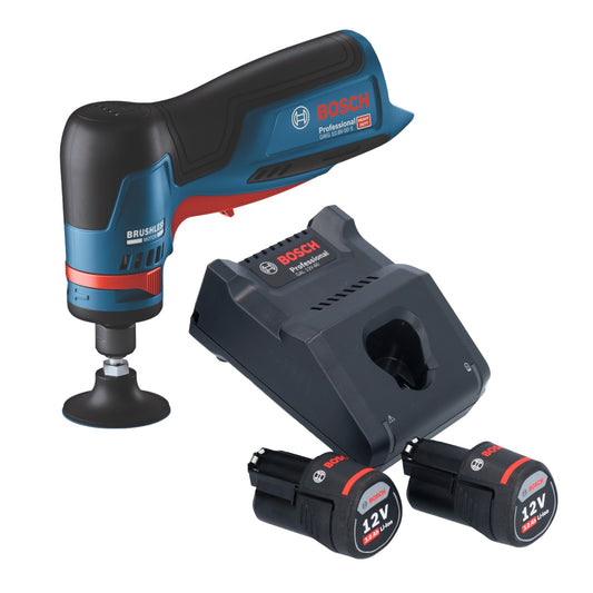 Bosch GWG 12V-50 S Meuleuse droite sans fil professionnelle 12 V 6 mm sans balais + 2 batteries 3,0 Ah + chargeur