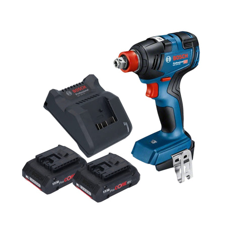 Bosch GDX 18V-200 Professional Clé à chocs rotative sans fil 18 V 200 Nm sans balais + 2 batteries ProCORE 4,0 Ah + chargeur