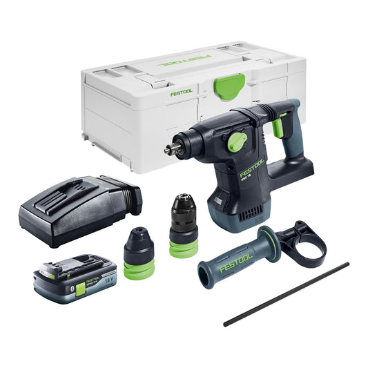 Marteau combiné à batterie Festool KHC 18 EB-Basic 18 V 2,6 J SDS-Plus brushless + 1x batterie 4,0 Ah + chargeur + systainer