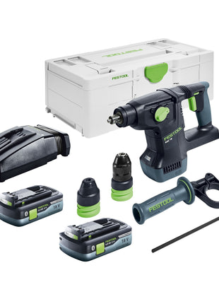 Marteau combiné à batterie Festool KHC 18 EB-Basic 18 V 2,6 J SDS-Plus sans balais + 2x batterie 4,0 Ah + chargeur + systainer