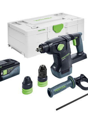 Marteau combiné à batterie Festool KHC 18 EB-Basic 18 V 2,6 J SDS-Plus brushless + 1x batterie 5,0 Ah + Systainer - sans chargeur