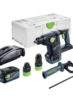 Marteau combiné à batterie Festool KHC 18 EB-Basic 18 V 2,6 J SDS-Plus brushless + 1x batterie 5,0 Ah + chargeur + systainer