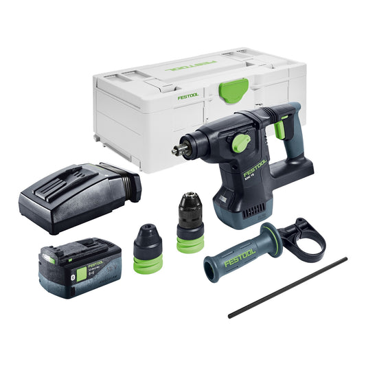 Marteau combiné à batterie Festool KHC 18 EB-Basic 18 V 2,6 J SDS-Plus brushless + 1x batterie 5,0 Ah + chargeur + systainer