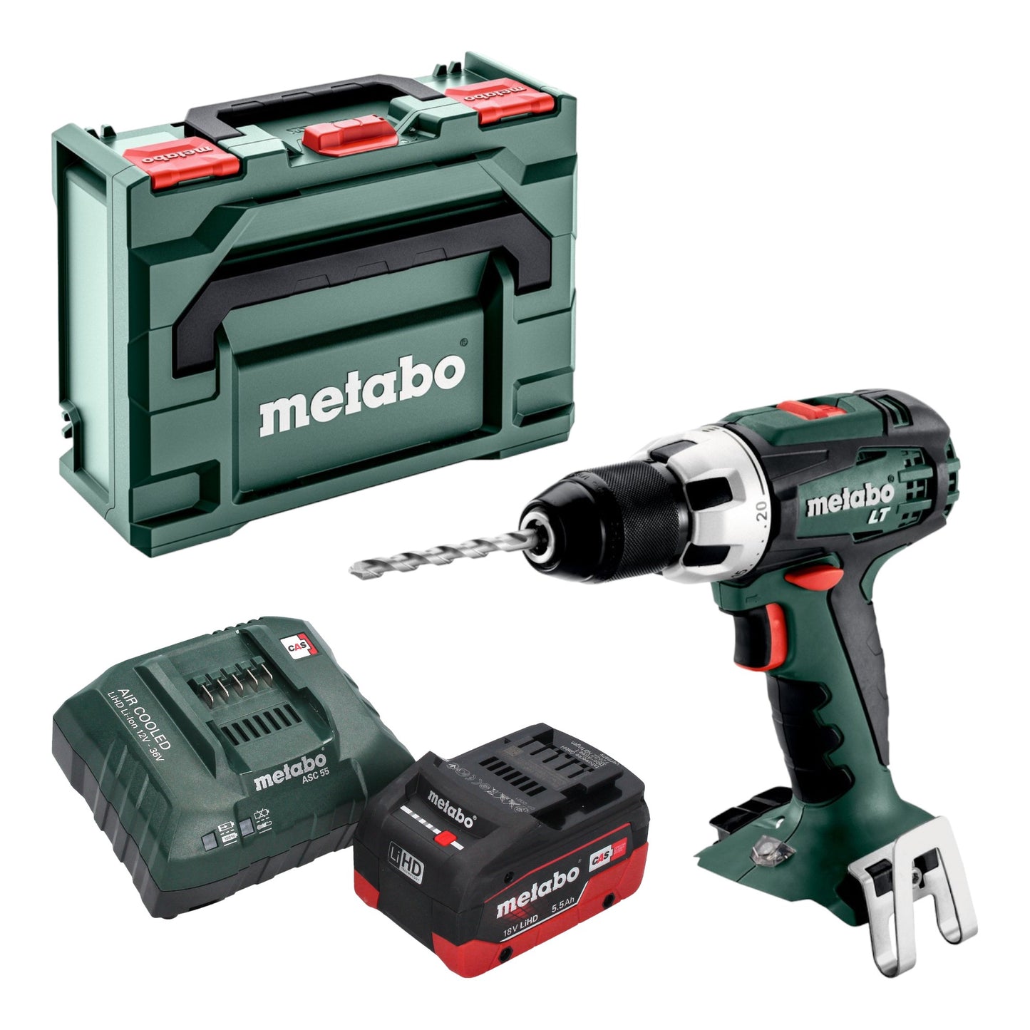 Perceuse-visseuse sans fil Metabo BS 18 LT 18 V 60 Nm + 1 batterie LiHD 5,5 Ah + chargeur + métaBOX