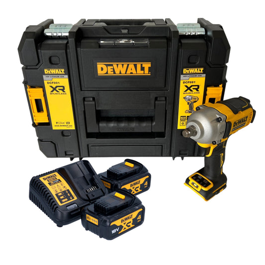 Clé à chocs sans fil DeWalt DCF 891 M2T 18 V 1084 Nm 1/2" sans balai + 2x batterie 4,0 Ah + TSTAK + chargeur