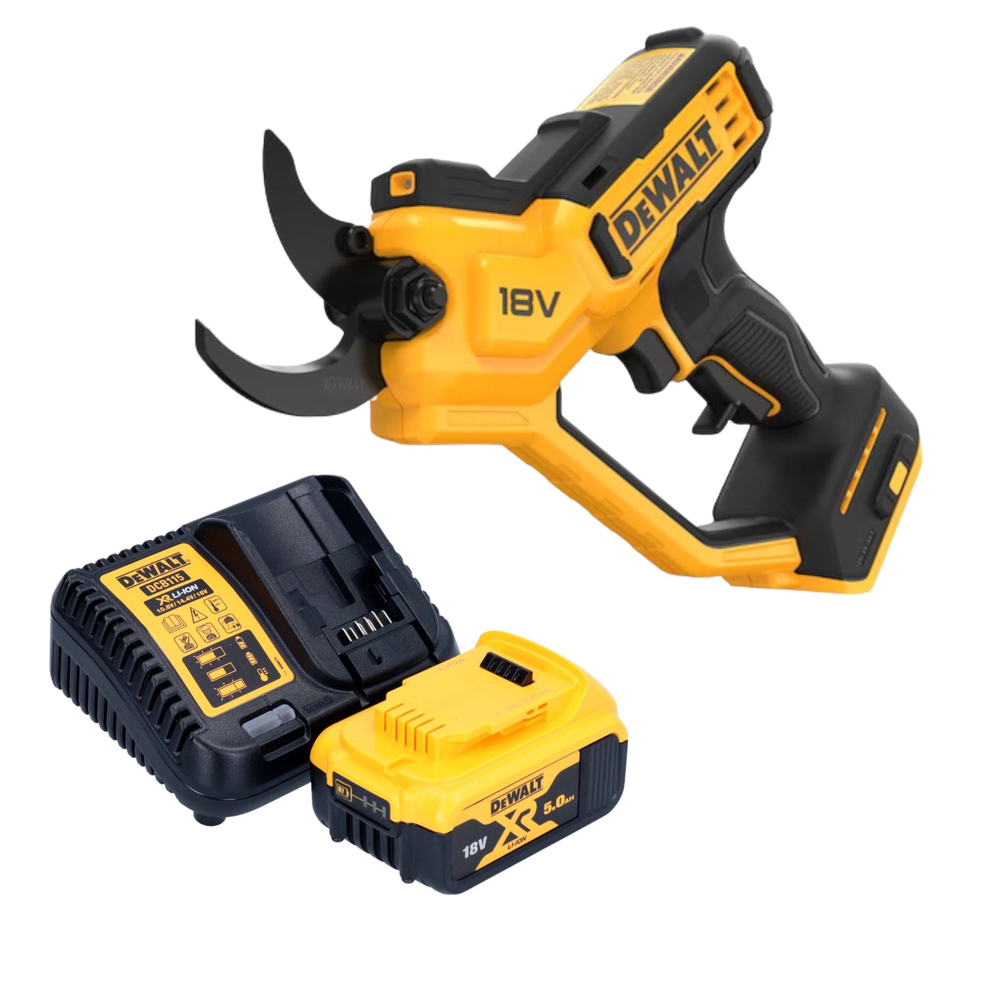 DeWalt DCMPP 568 P1 Akku Astschere 18 V 38 mm + 1x Akku 5,0 Ah + Ladegerät