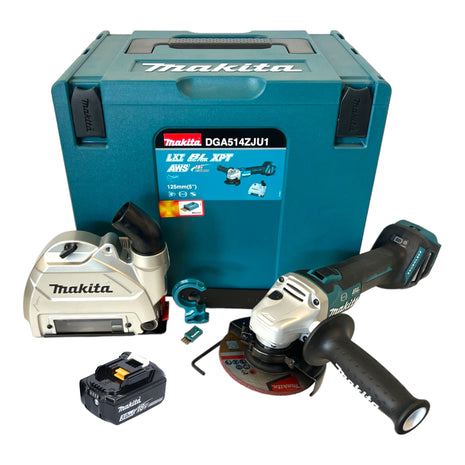 Makita DGA 514 F1JU1 Meuleuse d'angle sur batterie 18 V 125 mm sans balais + 1x batterie 3,0 Ah + Makpac - sans chargeur