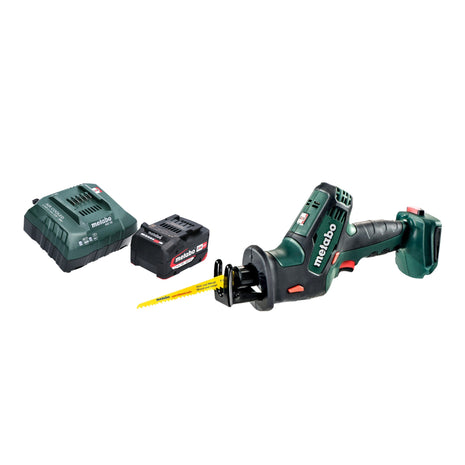 Metabo SSE 18 LTX Compact Akku Reciprosäge Säbelsäge 18 V 13 mm + 1x Akku 4,0 Ah + Ladegerät