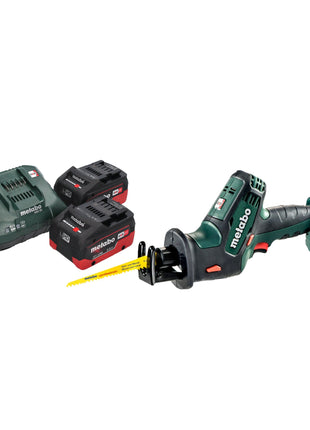 Metabo SSE 18 LTX Sierra de sable a batería compacta 18 V 13 mm + 2 baterías LiHD 5,5 Ah + cargador