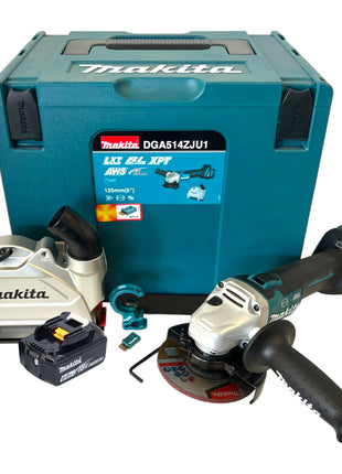 Makita DGA 514 G1JU1 Meuleuse d'angle sur batterie 18 V 125 mm sans balais + 1x batterie 6,0 Ah + Makpac - sans chargeur