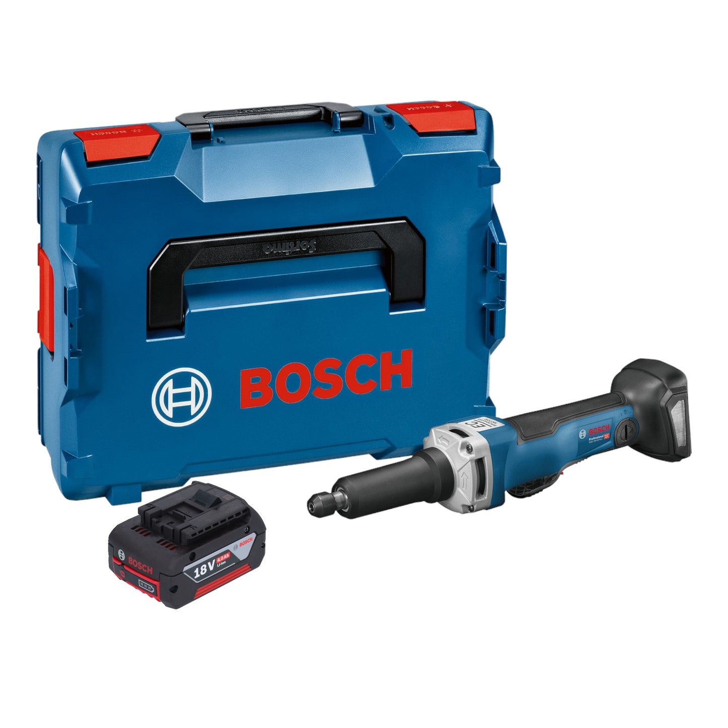 Bosch GGS 18V-23 PLC Meuleuse droite professionnelle sur batterie 18 V sans balais + 1x batterie 4,0 Ah + L-Boxx - sans chargeur