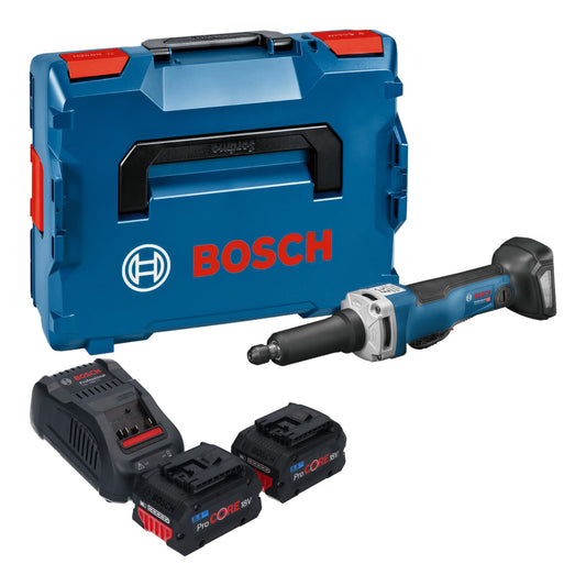 Bosch GGS 18V-23 PLC Meuleuse droite professionnelle sur batterie 18 V sans balais + 2x batterie ProCore 5,5 Ah + chargeur + L-Boxx