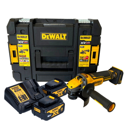 Meuleuse d'angle sur batterie DeWalt DCG 409 M2T 18 V 125 mm sans balais + 2x batteries 4,0 Ah + chargeur + TSTAK