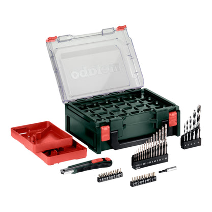 Metabo Powermaxx BS Basic Set Akku Bohrschrauber 12 V 34 Nm ( 600080710 ) + 2x Akku 2,0 Ah + Ladegerät + 41 tlg. Zubehör Set + Koffer