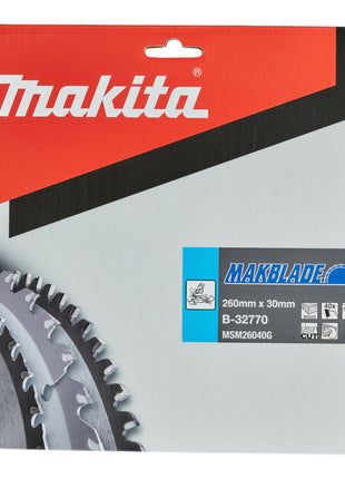 Lame de scie circulaire Makita MAKBLADE 260 x 30 x 2,3 mm 40 dents (B-32770) pour le bois