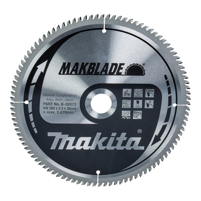 Lame de scie circulaire Makita MAKBLADE 260 x 30 x 2,3 mm 100 dents (B-32873) pour le bois