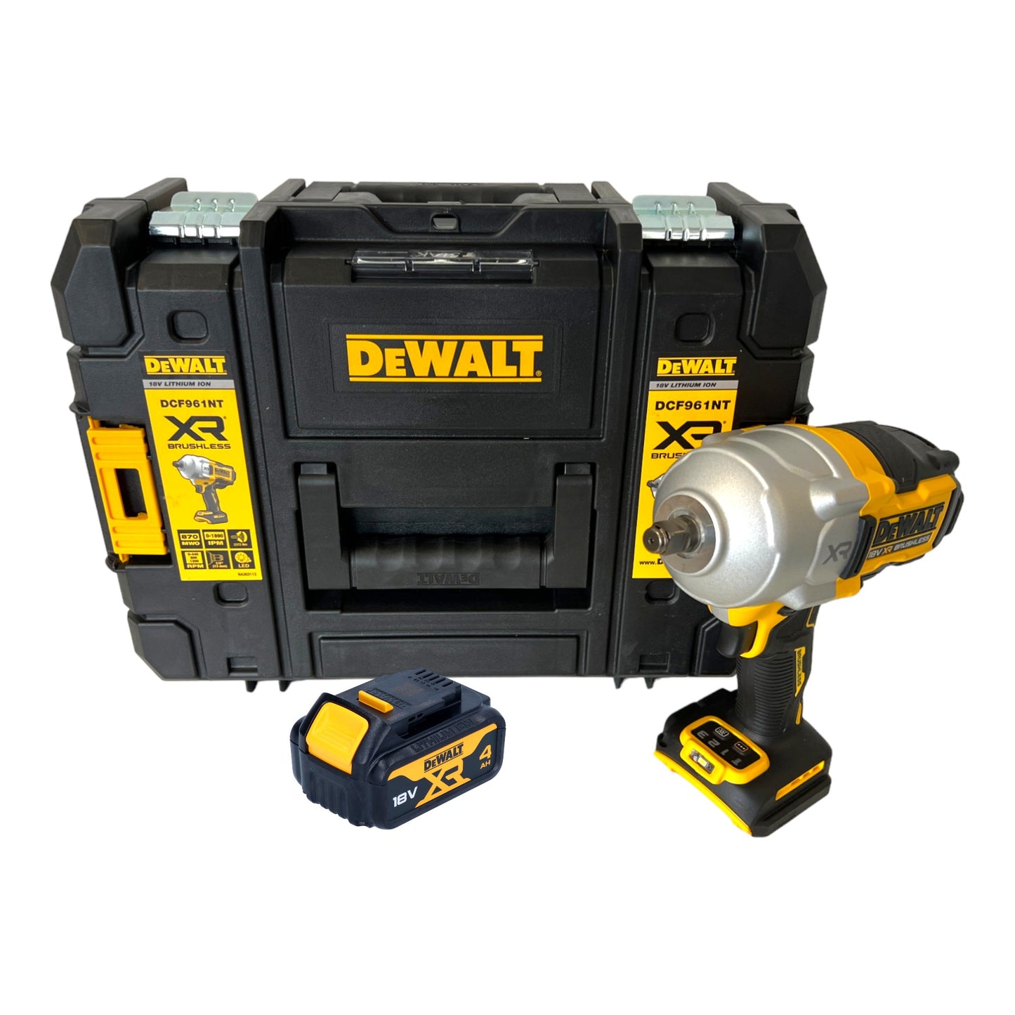 Clé à chocs sans fil DeWalt DCF 961 NT 18 V 1632 Nm 1/2" sans balais + 1x batterie 4,0 Ah + TSTAK - sans chargeur