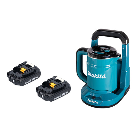 Bouilloire à batterie Makita DKT 360 A2 36 V (2x 18 V) 0,8 L + 2x batterie 2,0 Ah - sans chargeur